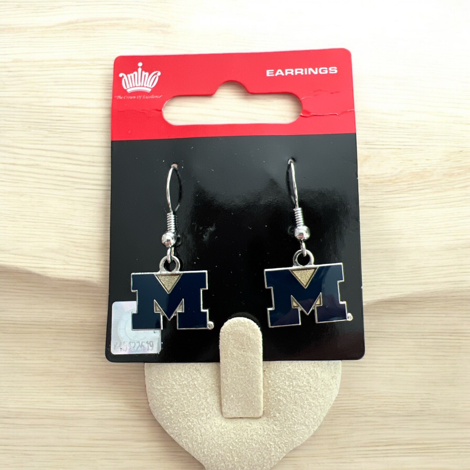 Michigan “M” 1 1/4″ Hook Earrings-NWOT