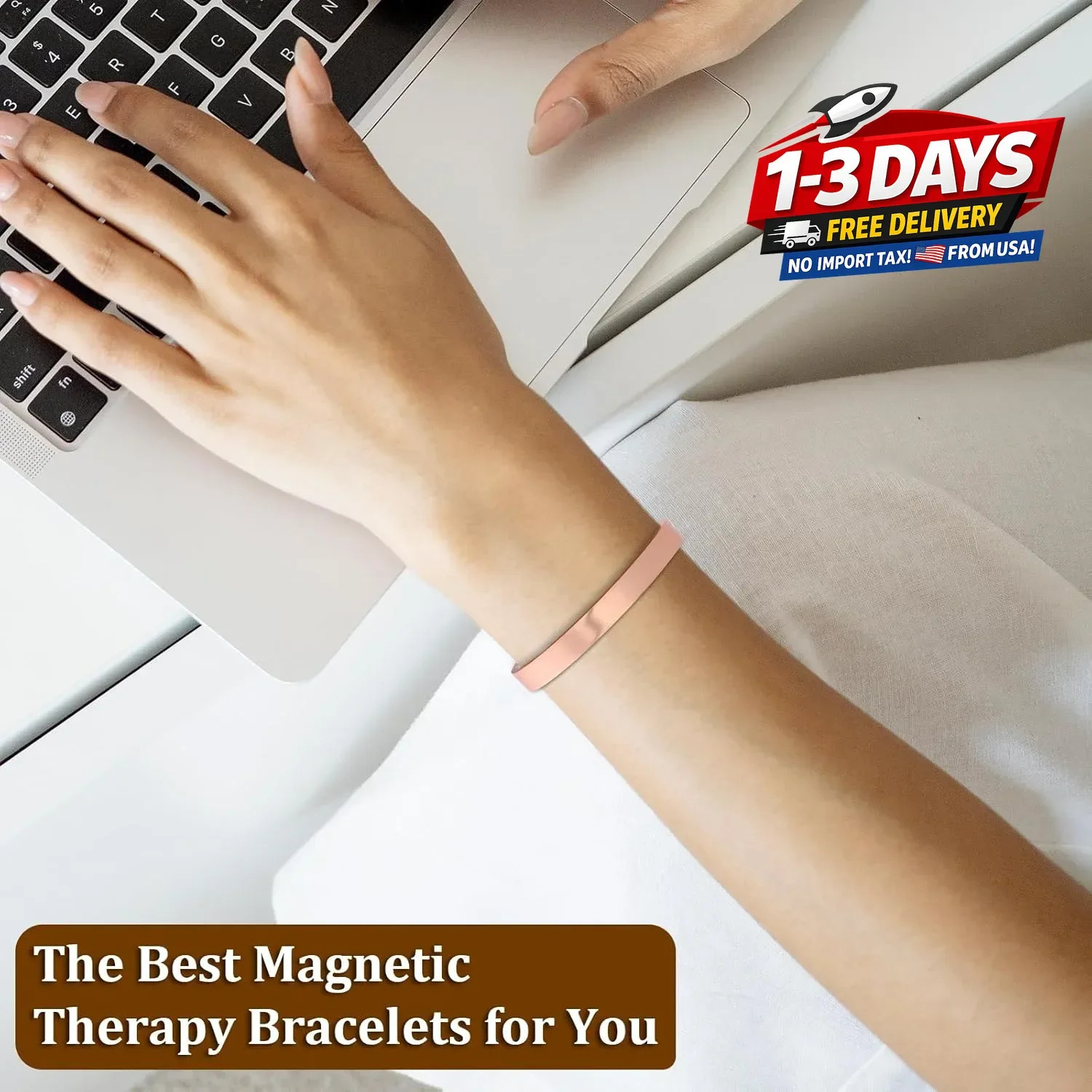 MagEnergy Copper Bracelet for Men and Women, 99.9% Pure Copper Magnetic Bangle w