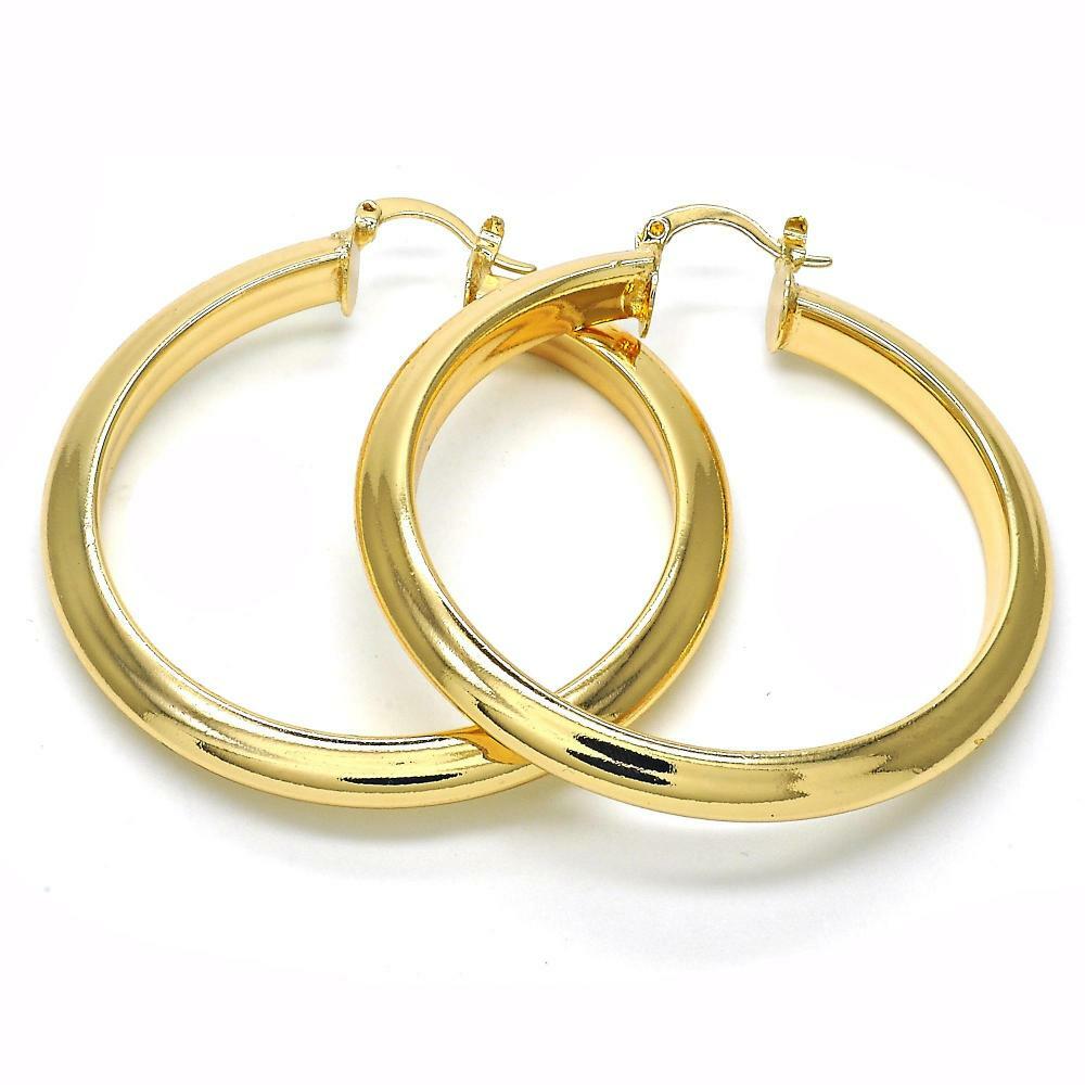 Women’s Classic 14K Gold Filled Small Medium Large Round Hoop Earrings 30mm-70mm