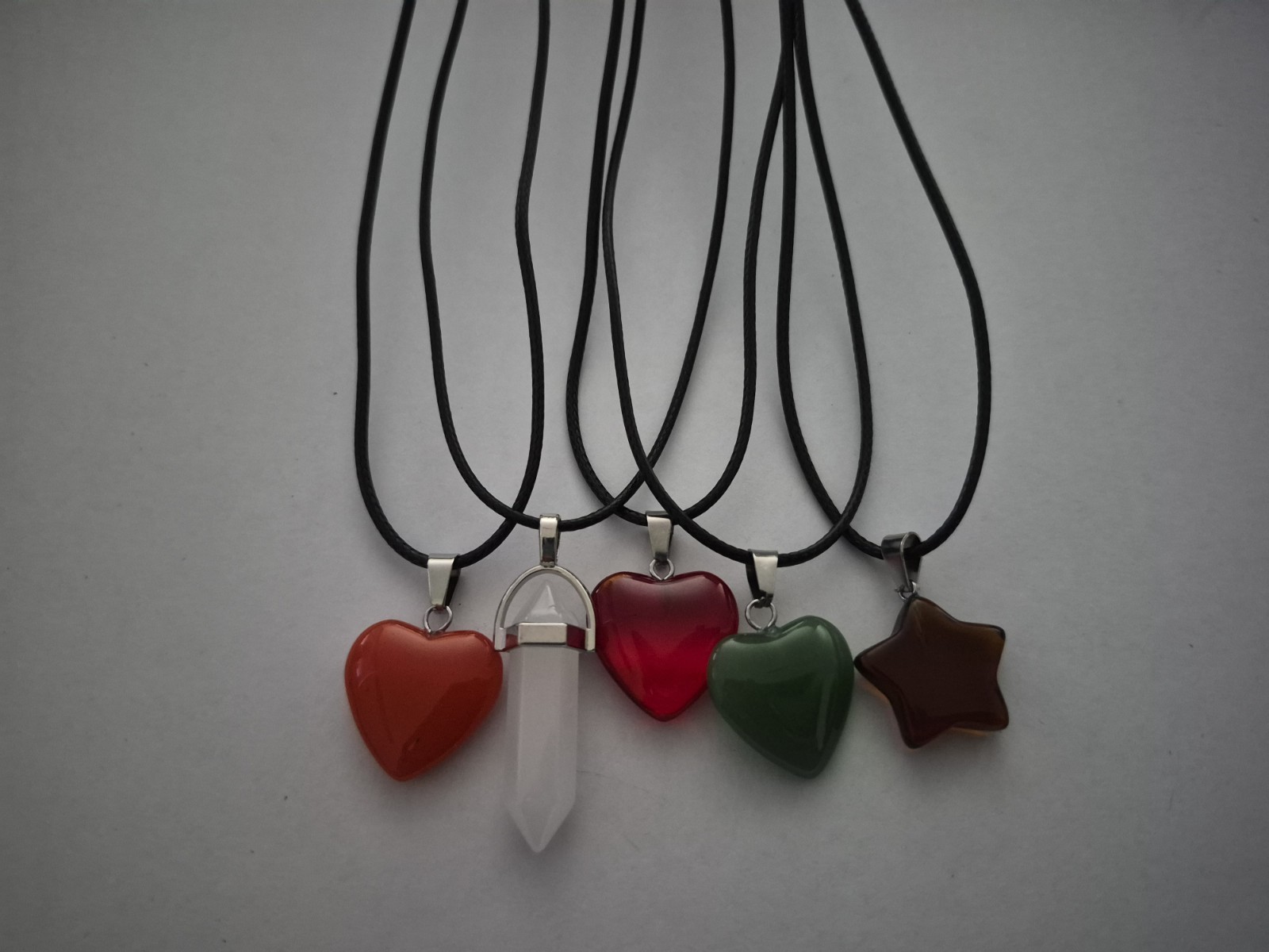 Job Lot Of 5 Assorted Crystal Glass Pendant Necklaces New With Gift Bags