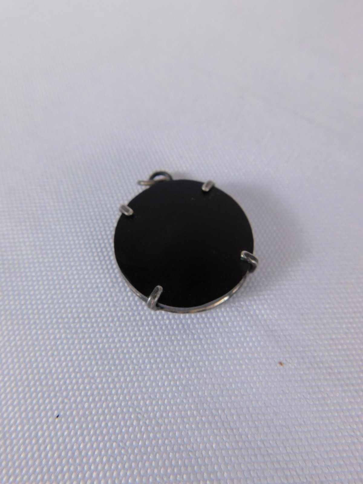 Round Pentagram Pendant Necklace Black Onyx Pagan Wiccan Statement Jewelry