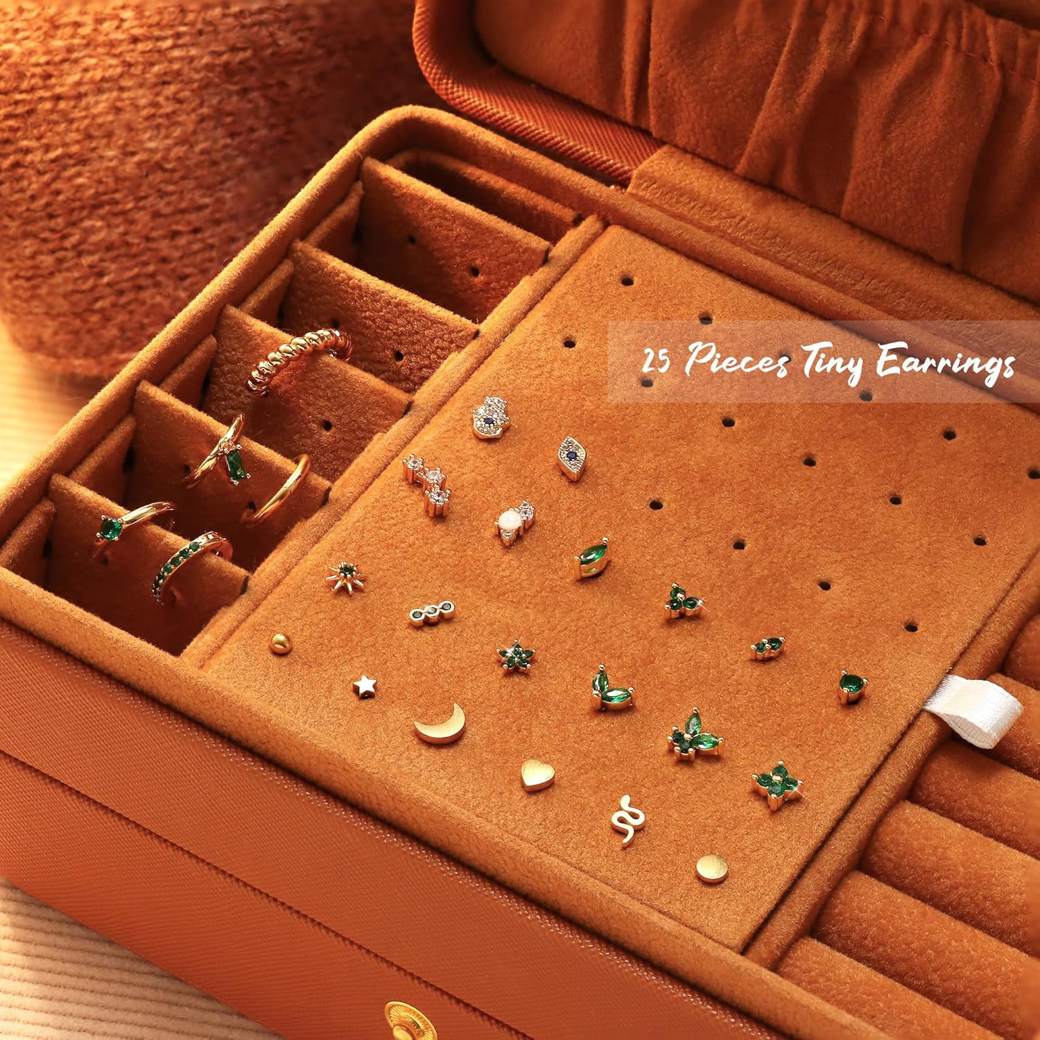 25Pcs/17 Pairs Hypoallergenic Surgical Steel Earrings for Sensitive Ears 14K Gol