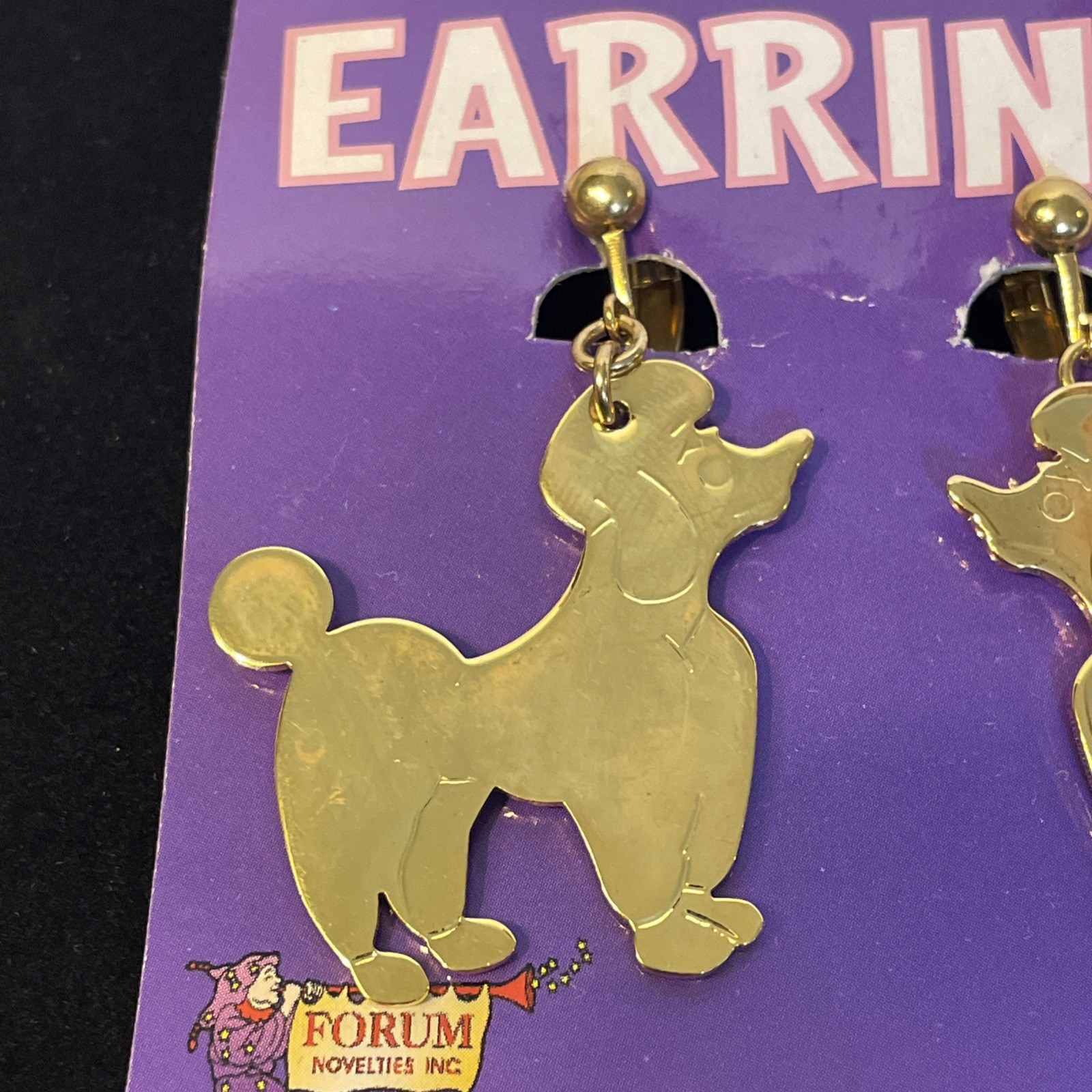 Screw Back Poodle Earrings Flirting with the 50’s Forum Novelties Dangle Dog
