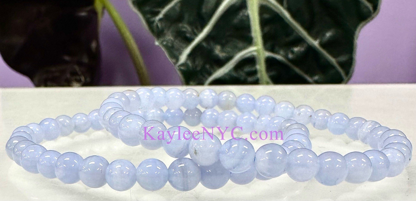 Wholesale 6 Pcs Blue Lace Agate 5mm 7.5” Natural Crystal Stretch Bracelet