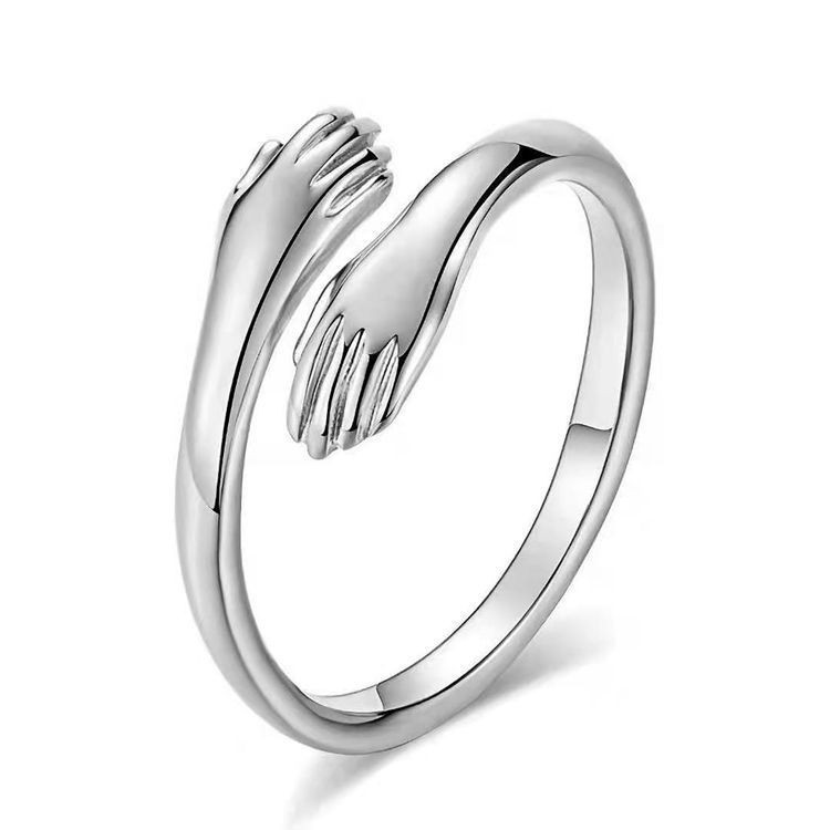 Two Hands Embrace Joint Ring Love’s Two Hands Embrace Ring Jewelry Opening Women
