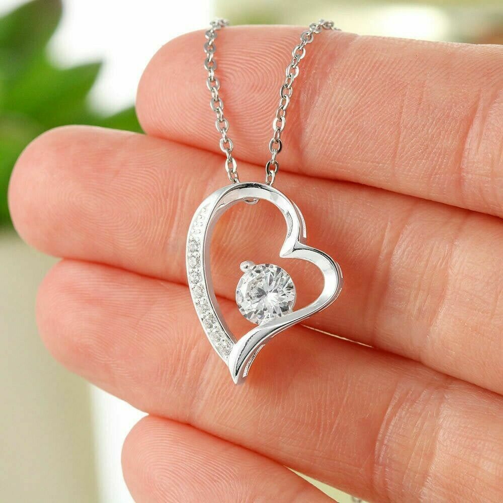Heart Necklace For Women,Fashion,Pendant,Silver White Gold Finish,Gift,Girls