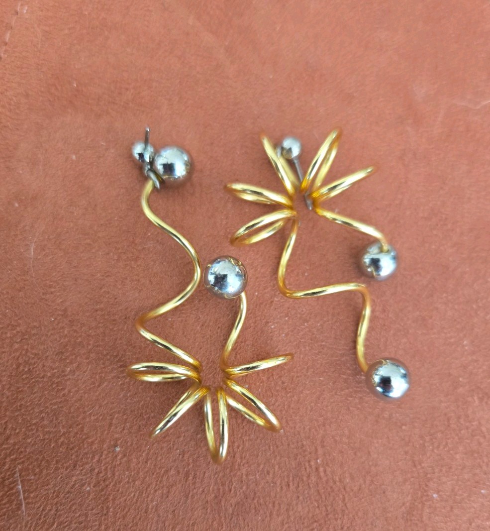 Unique Multi Design Goldtone And Silvertone Hanging Earrings