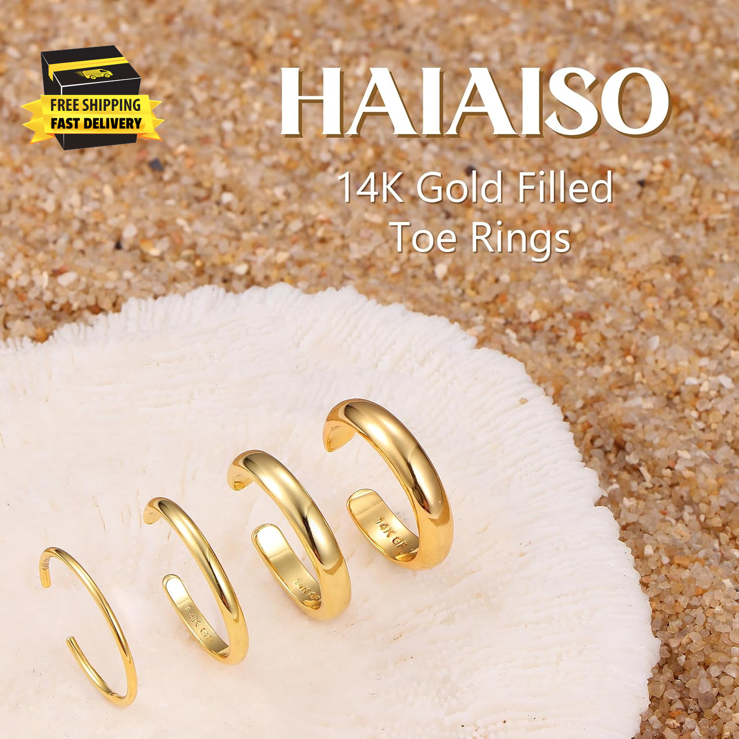 14K Gold Filled Toe Rings Adjustable Toe Ring for Women Thin Toe Rings Open Band