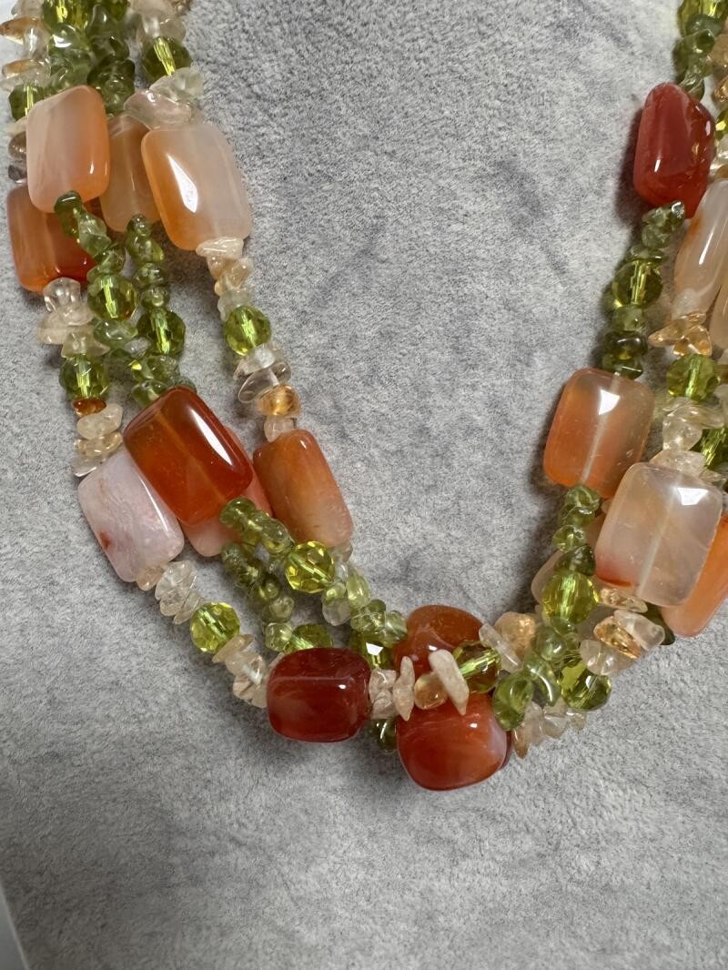 Ntural Crystal Agate 4 Rows Twist Necklace Choker Women Fashion Party Accessory