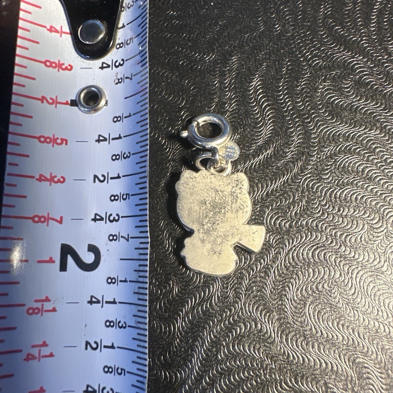 Y2K VINTAGE Sanrio Hello Kitty Pink/White Enamel Charm It, Spring Ring Clasp