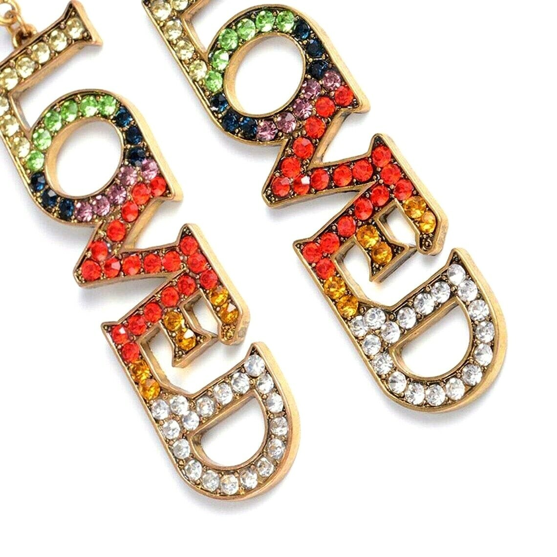 Kpop BTS Singularity V Kim Taehyung Crystal Loved Letter Earrings Inspired