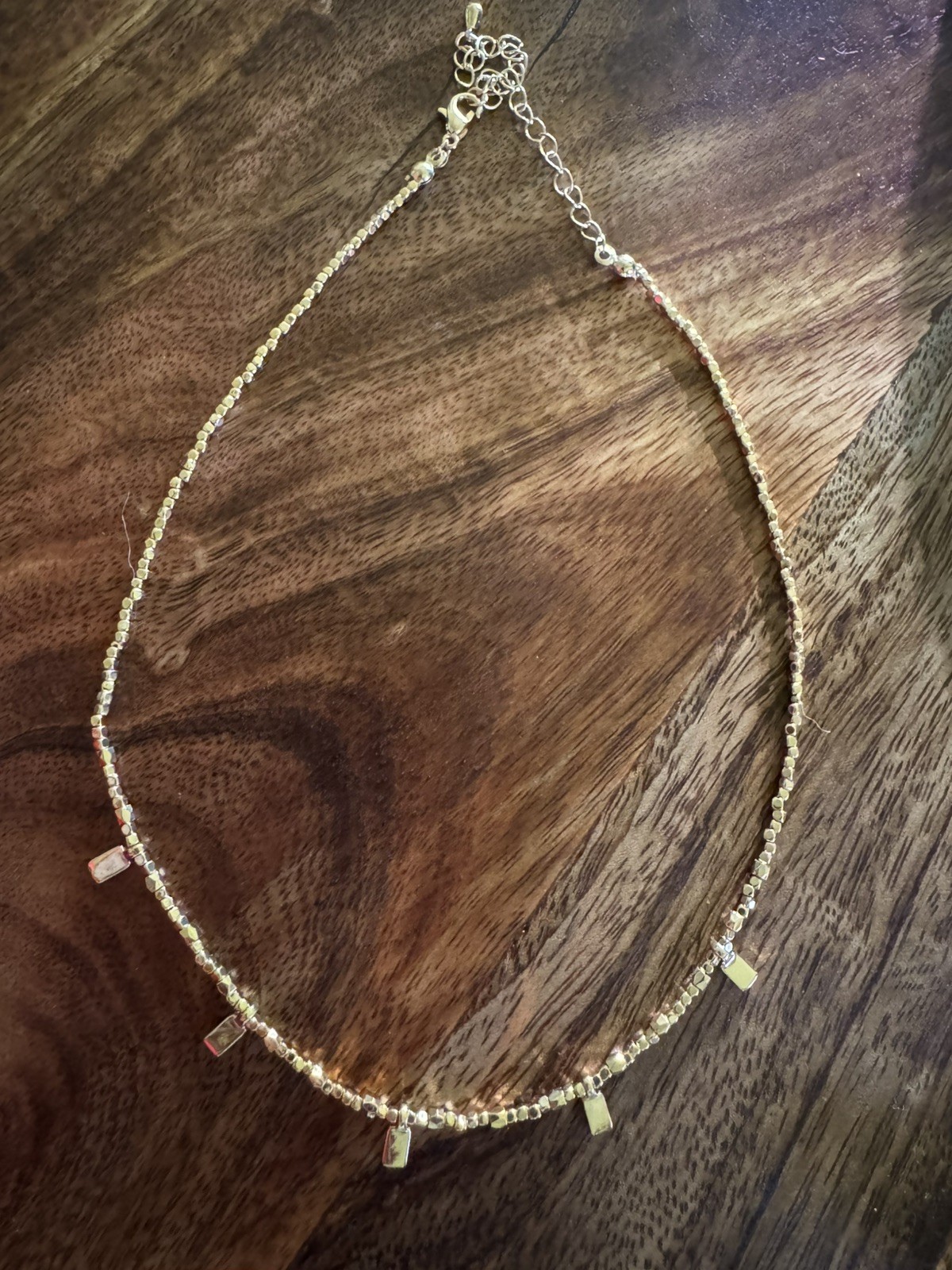 Erin McDermott Tiny Beaded Rectangle Necklace