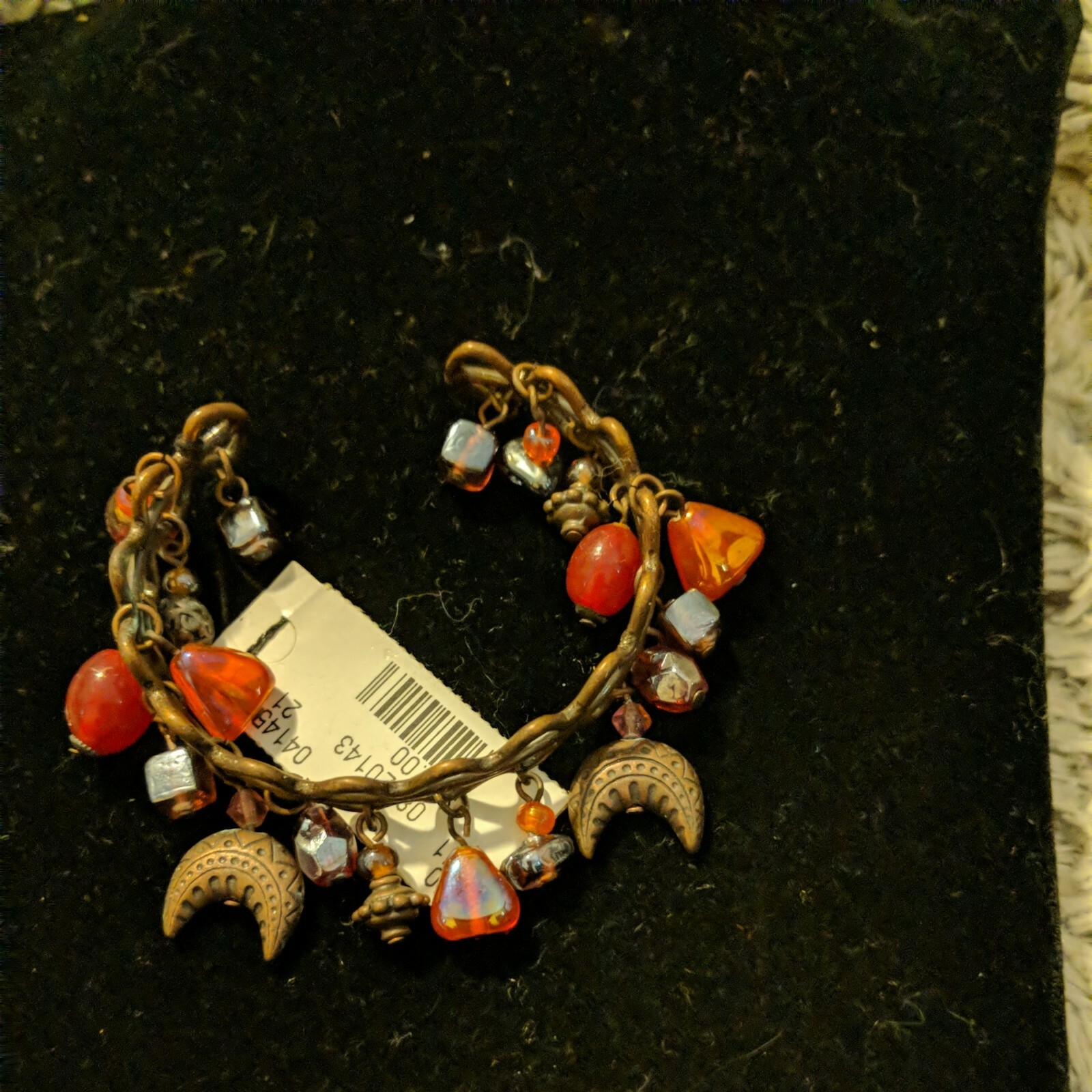 Express Bronzetone Charm Bracelet Moons and Charms