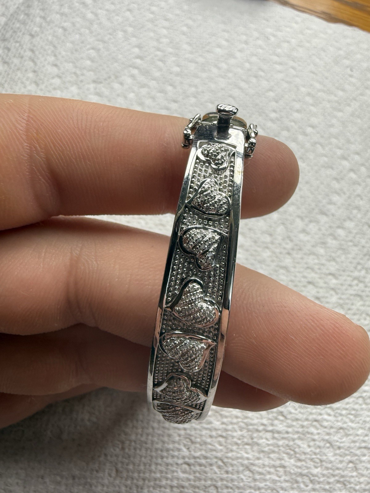 Amazing Sterling Silver Heart Bangle Bracelet 30g