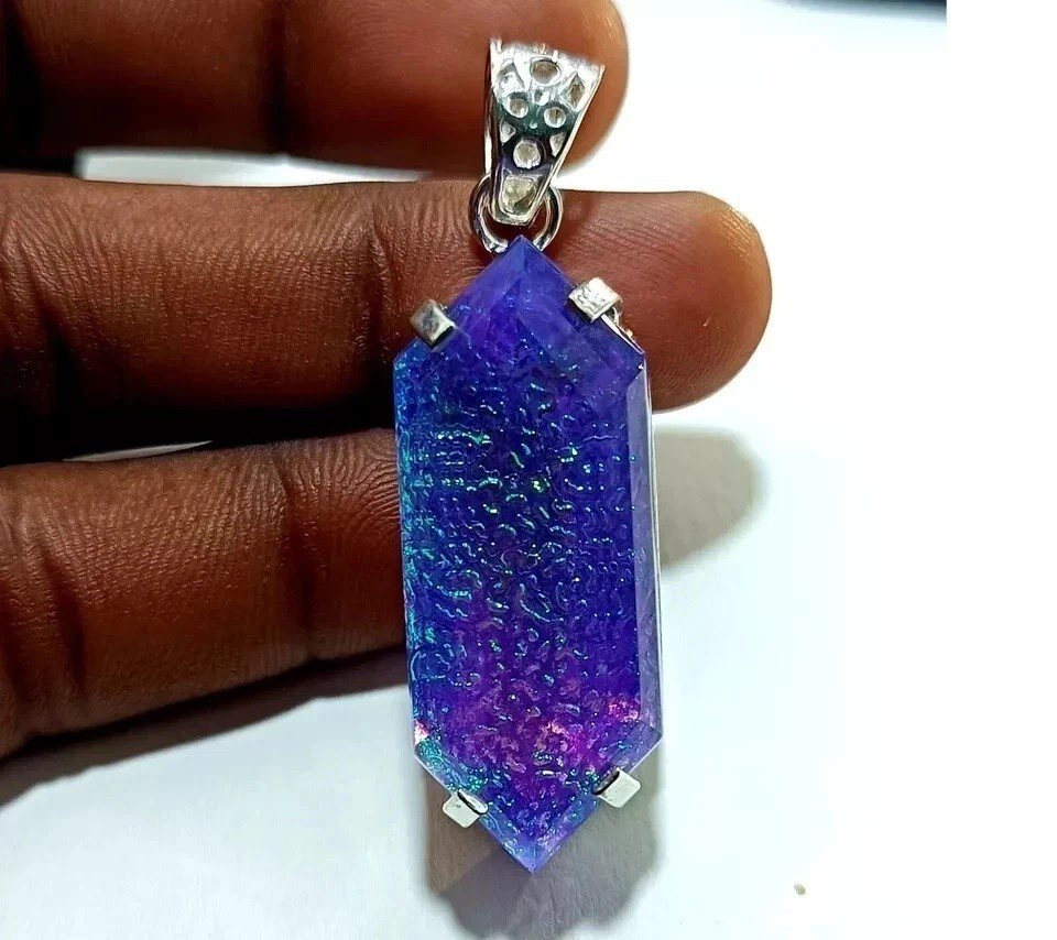 92.54 Ct Natural Doublet Monarch Fire Opal 925 Solid Silver Pendant AAA Gemstone