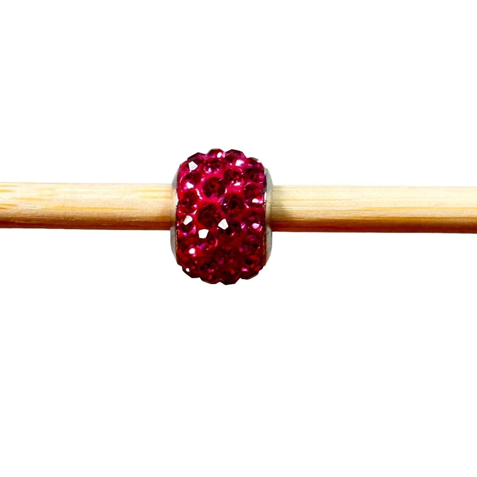 Sparkling Pink Crystal Charm Bead For European-Style Bracelets Jewelry Making