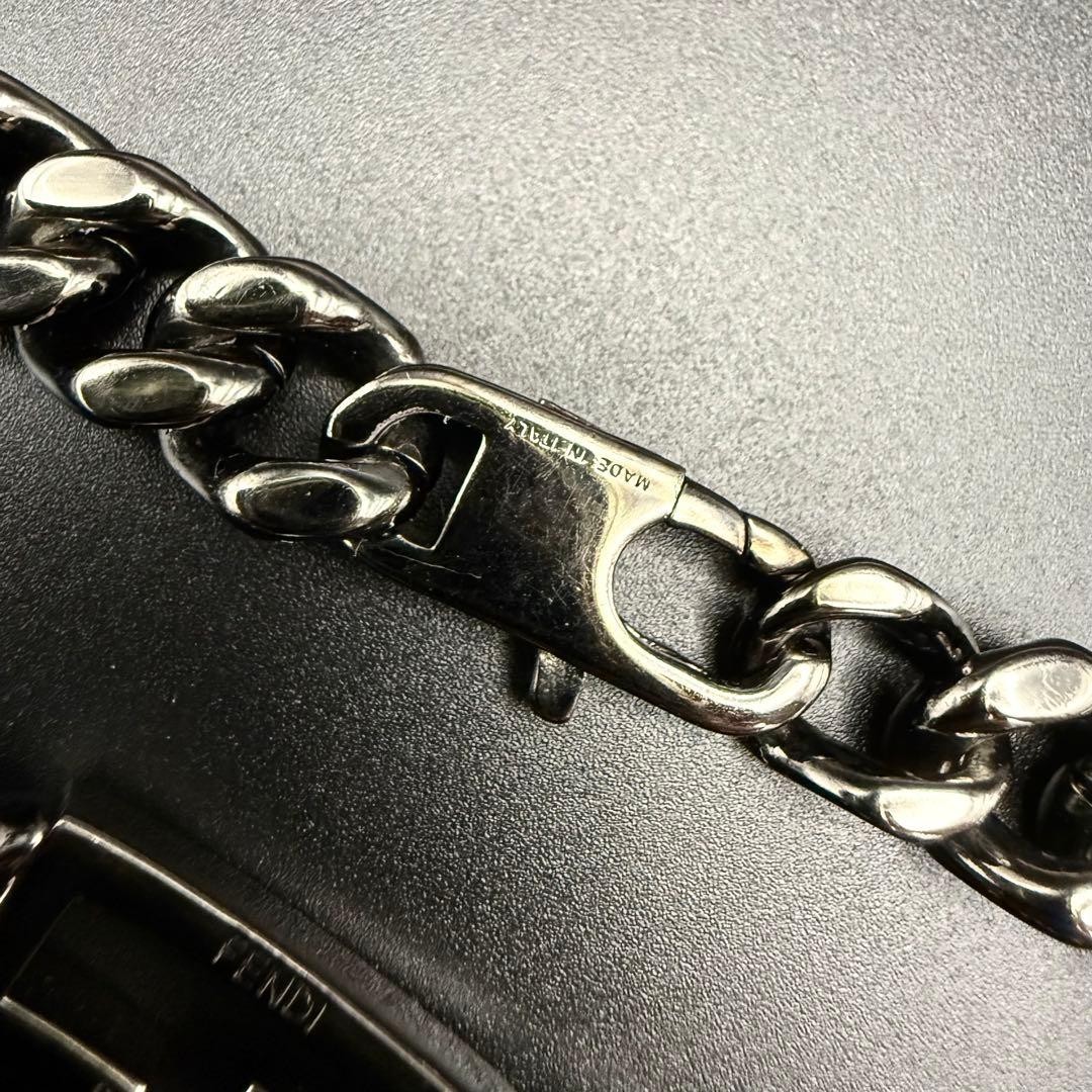 FENDI Bracelet Kihei Chain Baguette FF Logo Black Italy Authentic From Japan