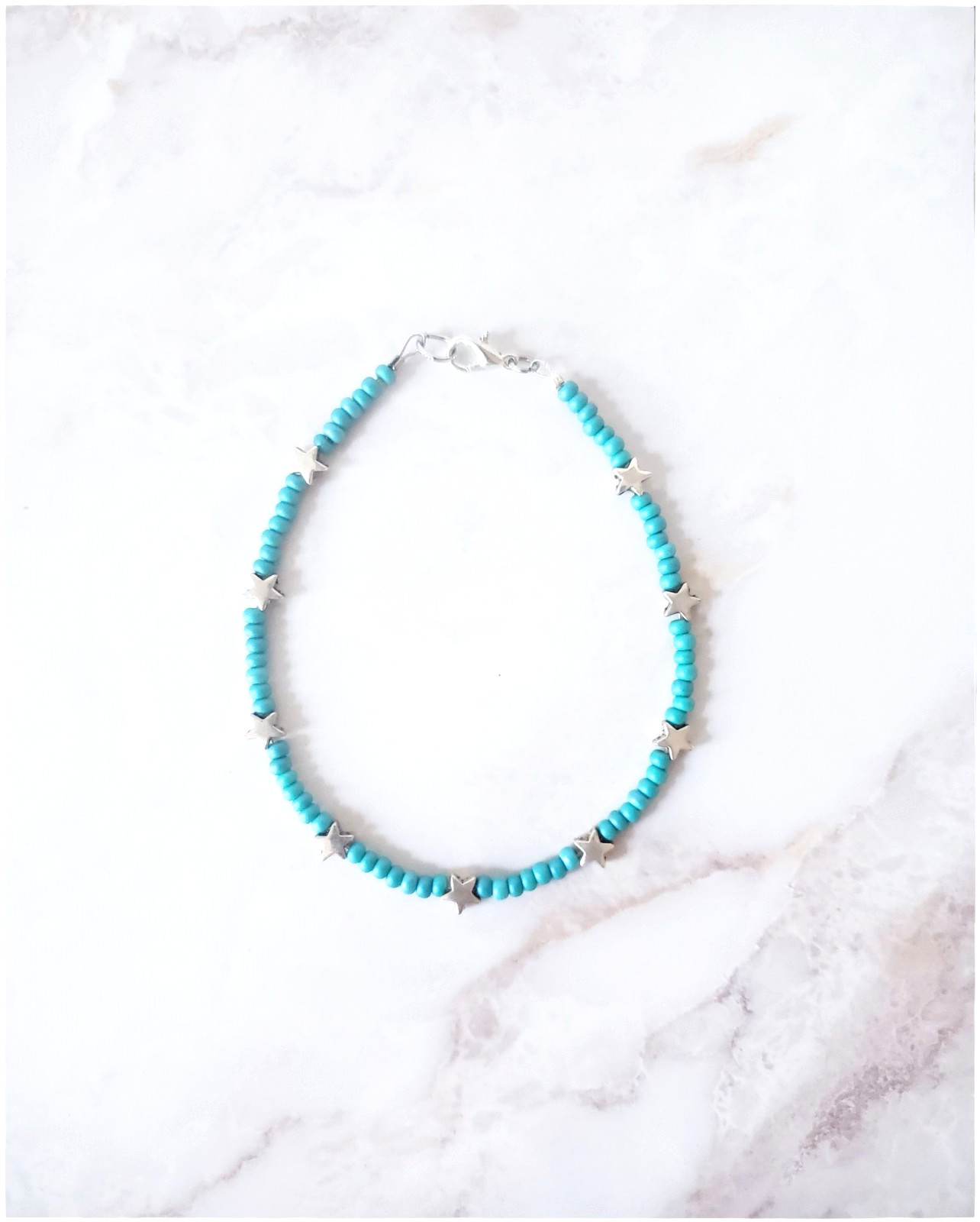 Star Seed Bead Clasp Bracelet USA Elegant Preppy Stackable Bracelets