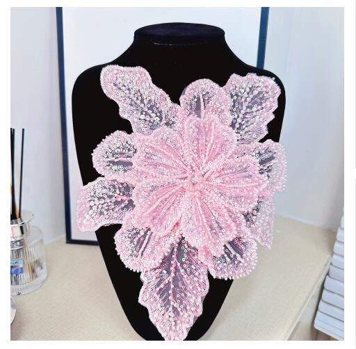 DIY Clothing Lace Sequin Beads Flower Embroideried Appliquothing Sew Accessories