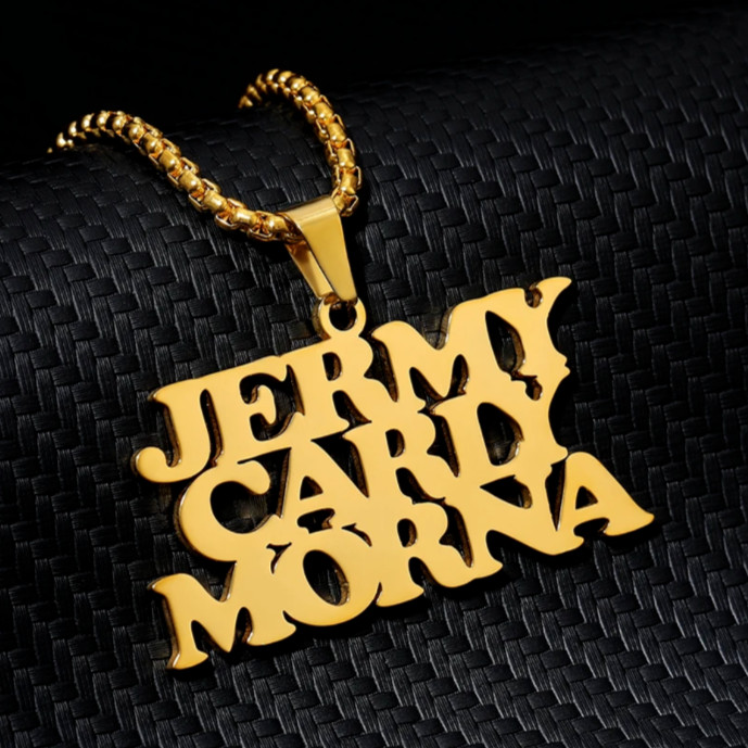 Customized One Two Three Name Necklace Pendant Pendant Jewelry Popcorn Chain