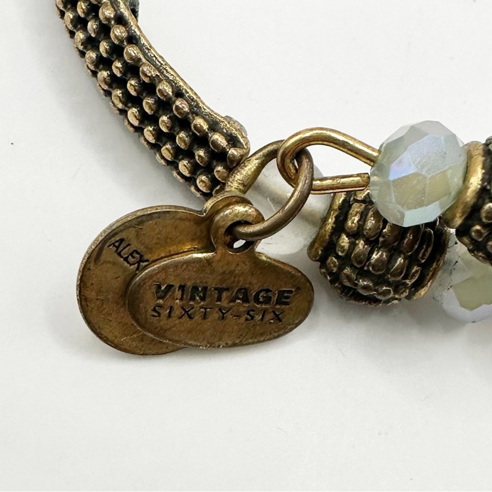 Alex and Ani Gold Wrap Beaded Bracelet Vintage Sixty Six boho glam