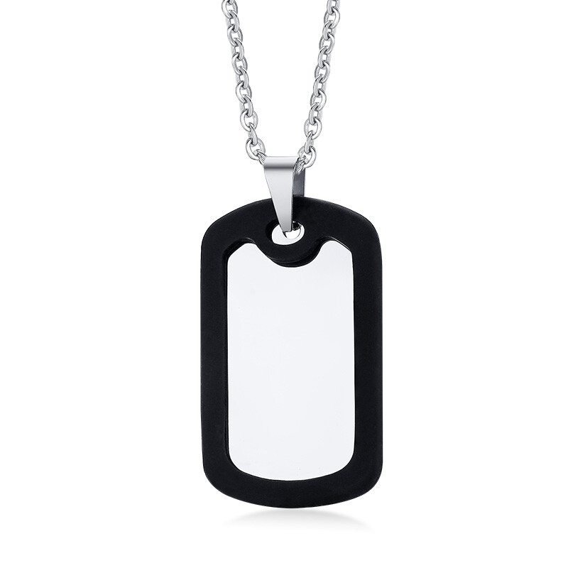 Personalized ID Name Military Dog Tags w/ Silicone Silencer Men Necklace Pendant