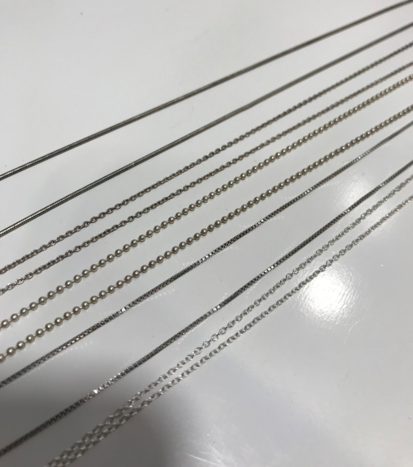 Sterling Silver Lot Of 5 Chain Necklaces With Pendants #9