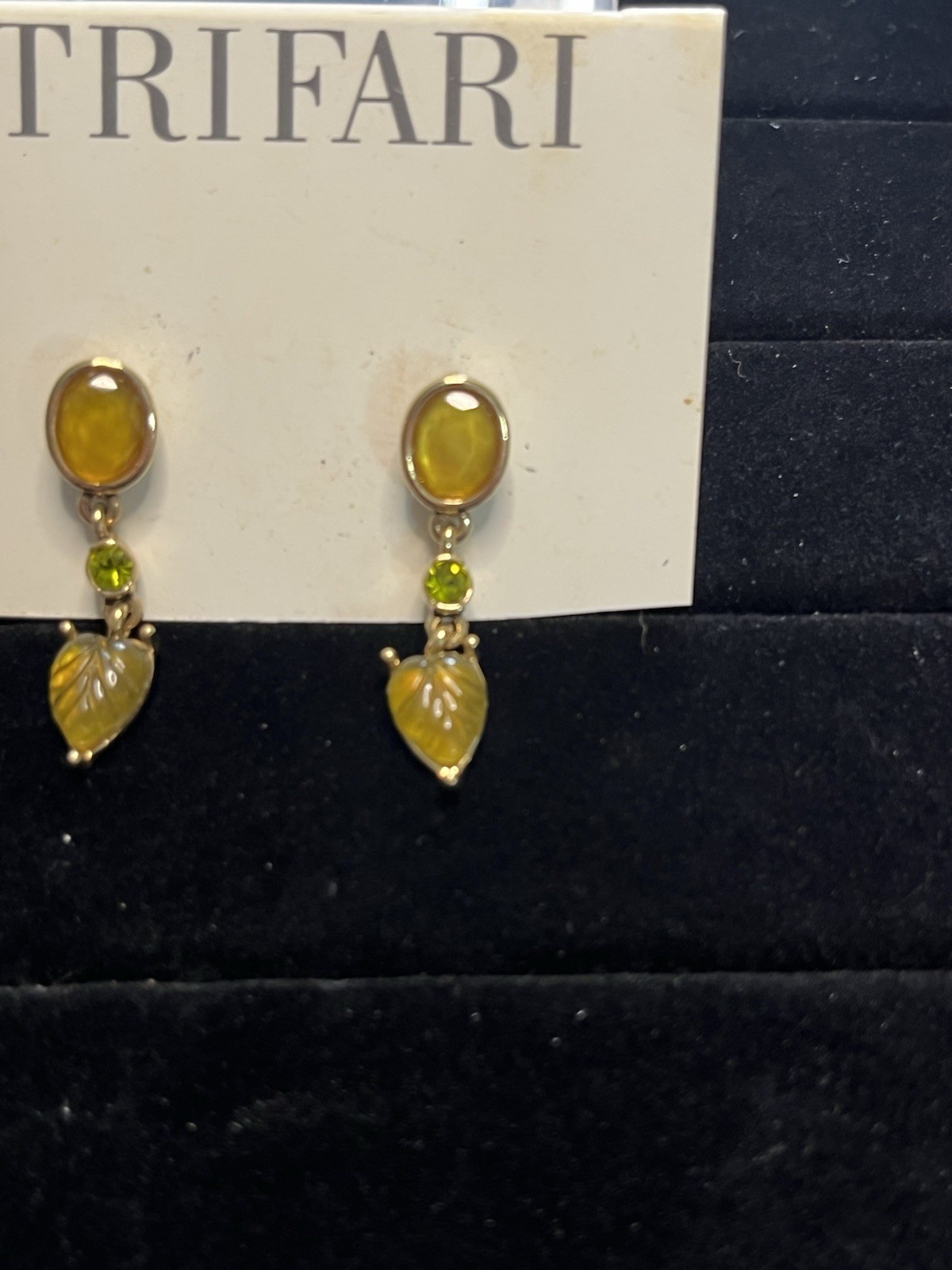 Trifari Earrings Gold Tone Posts New with Tag Fashion Earrings