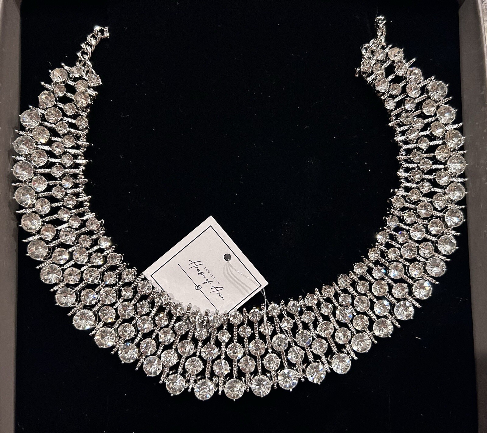 Jewels By House Of Aria Kiara Silver Statement Necklace ONLY Choker Boxed NIP