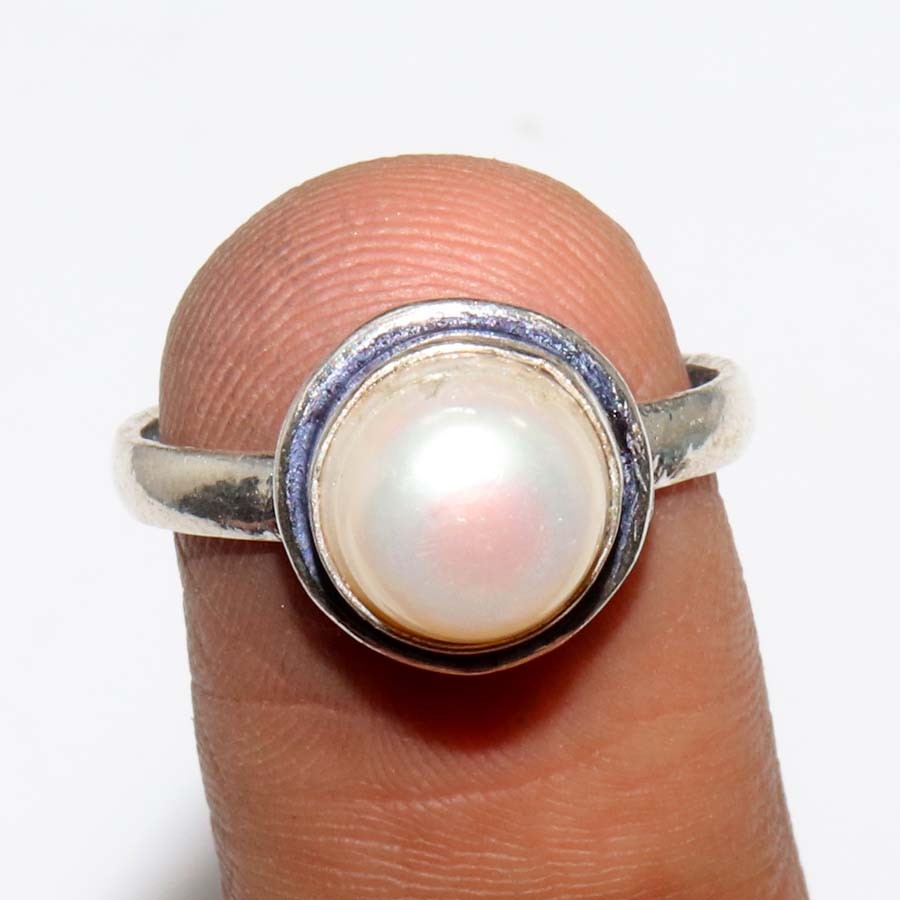 3 pcs 925 Silver Plated Pearl Jewellery Ring Handmade Gemstone Size Us 6-9