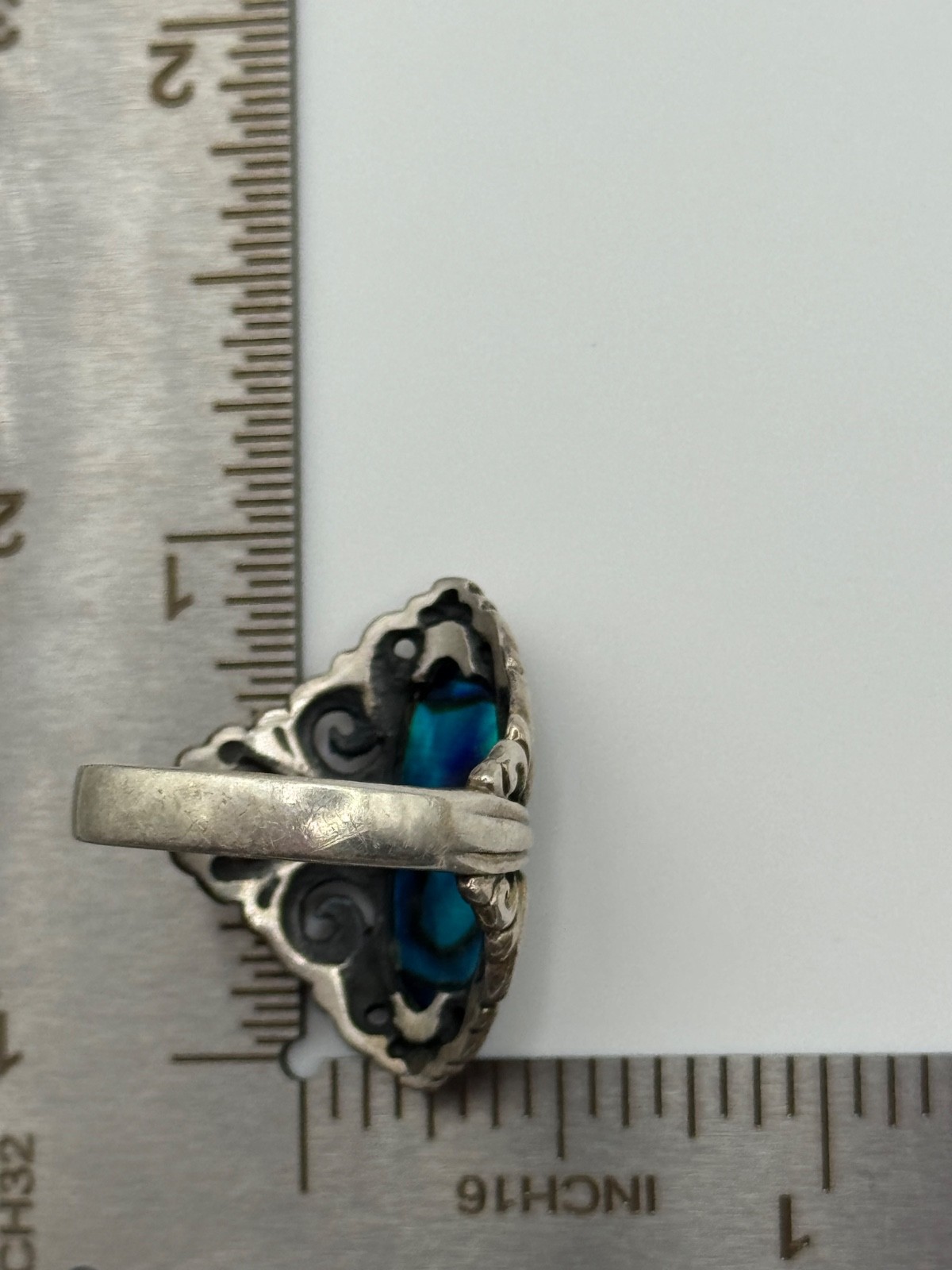 Kabana Sterling Silver Abalone Shell Ring Size 8