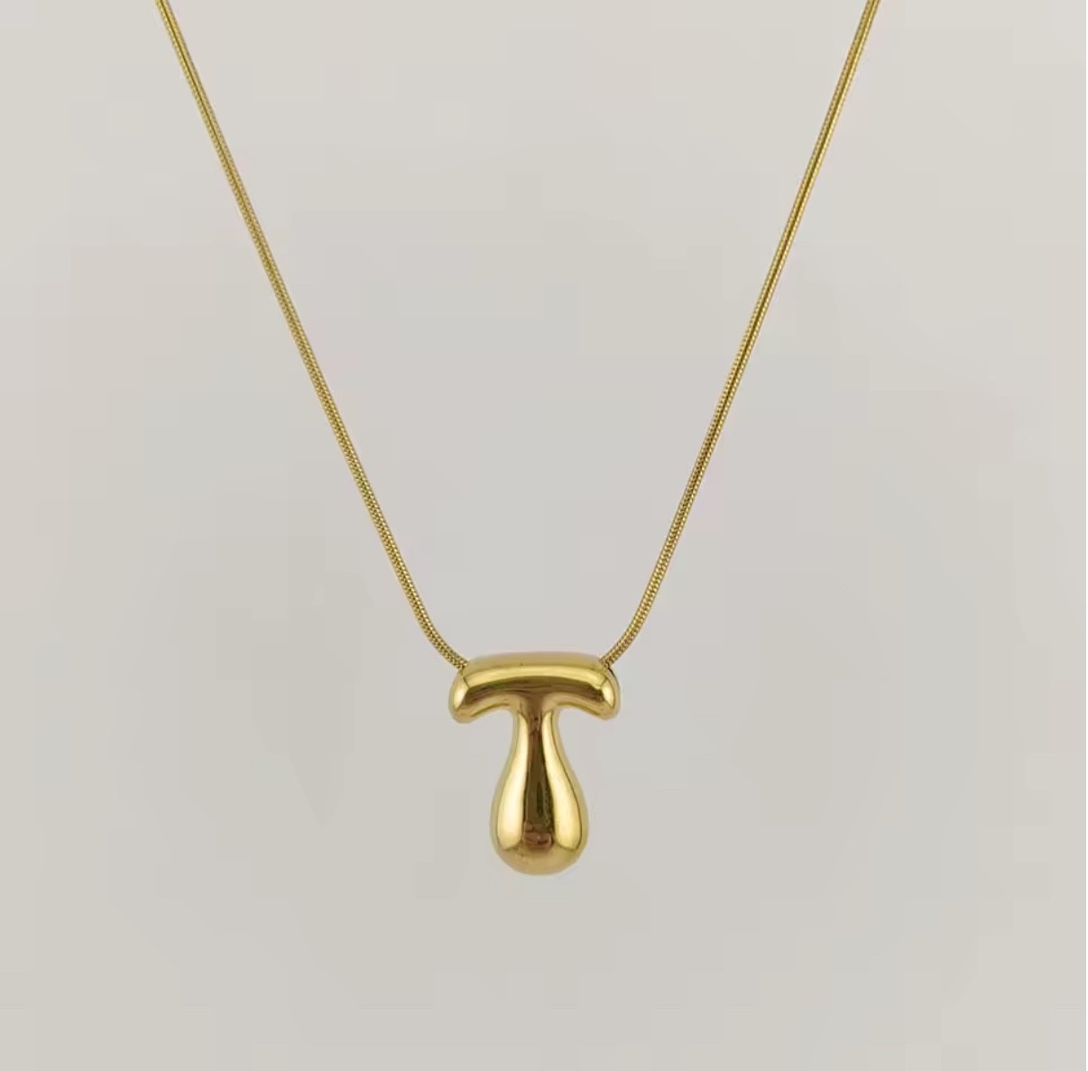 18k Non-tarnish Bubble Initial Necklace
