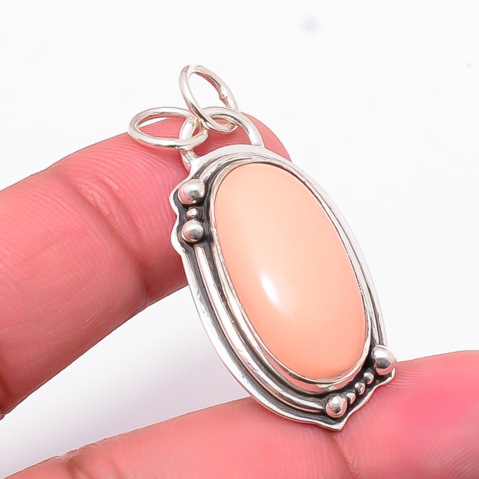 Pink Opal Gemstone 925 Sterling Silver Jewelry Pendant 1.62″ P10893124021