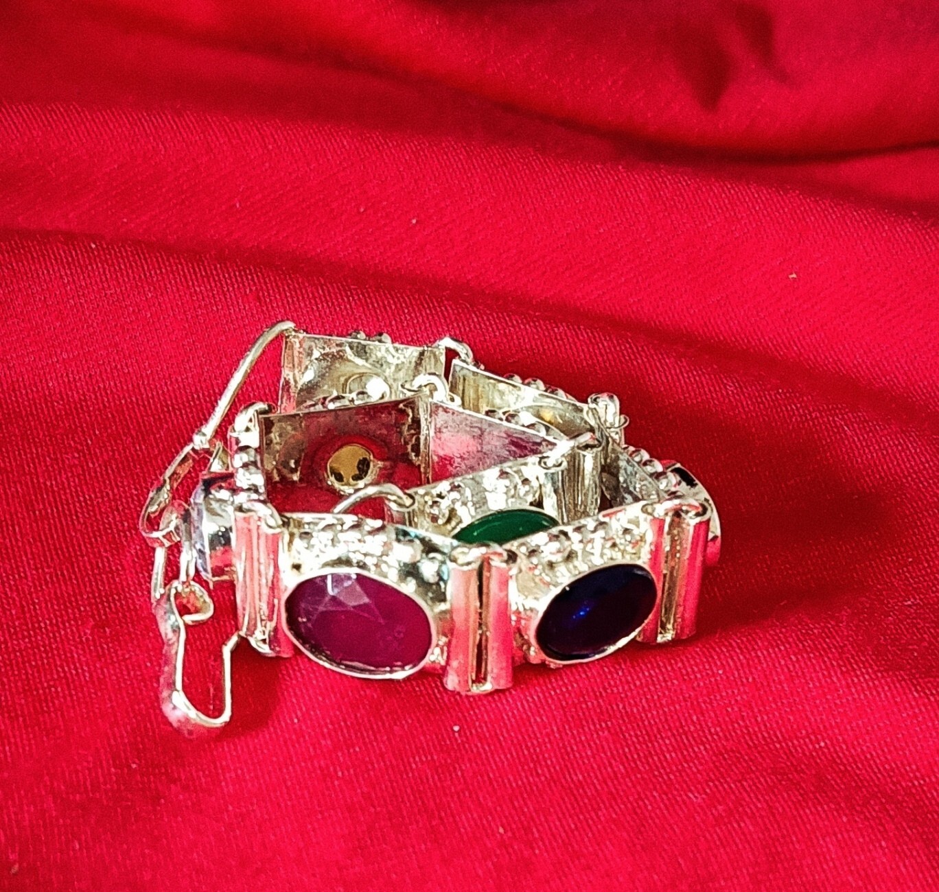 Navratan Bracelet Navratna Silver Chain Bracelets Birthstone Wristband Bracelet