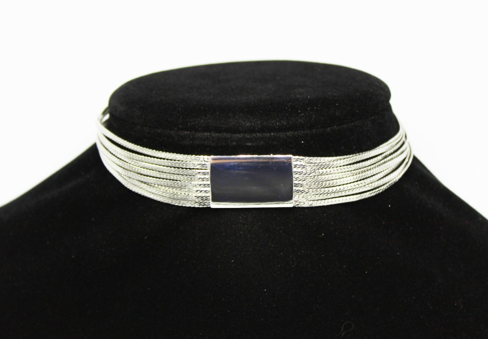 New Shiny Silver Multi Strand Choker Necklace by 14th & Union #N2524