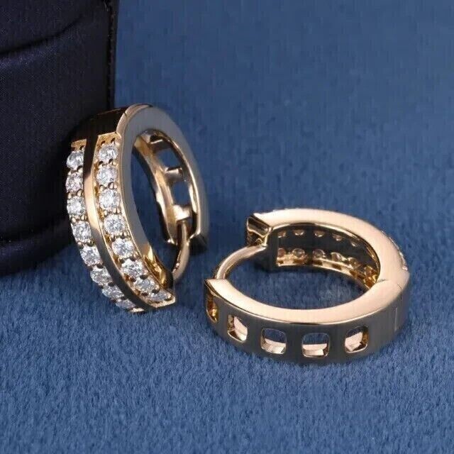 2Ct Round Cut Simulated Diamond Women’s Hoop Fancy Earrings 14K Rose Gold Plated