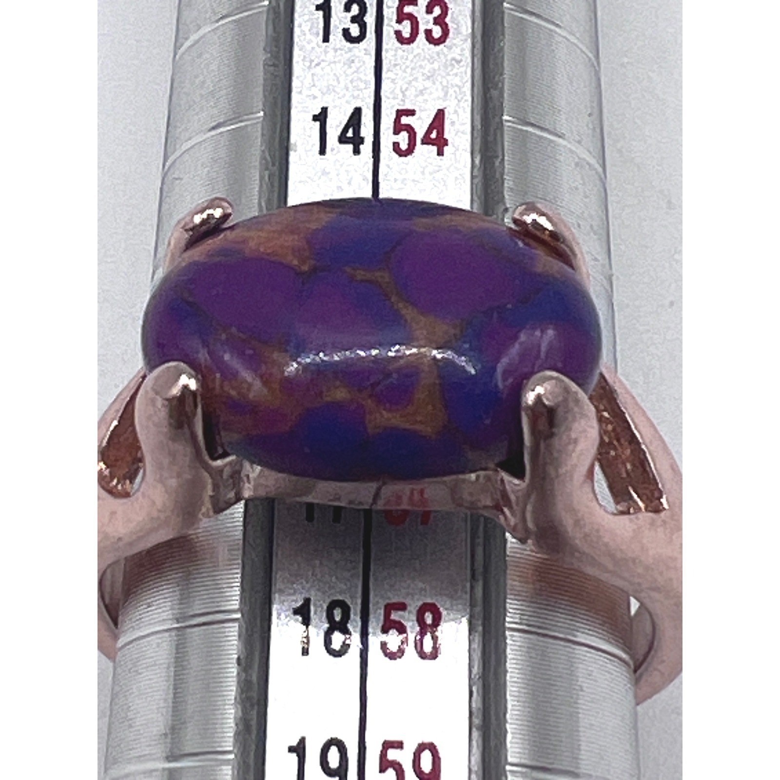 Modern Purple Composite Stone Ring Rose Gold Tone Ladies Size 9.5 New