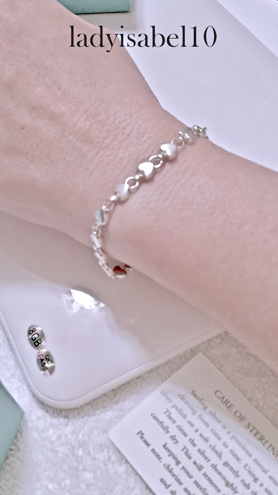 7.4″ Tiffany & Co. Continuous Heart Bracelet Sterling Silver w/ Pouch – Vintage