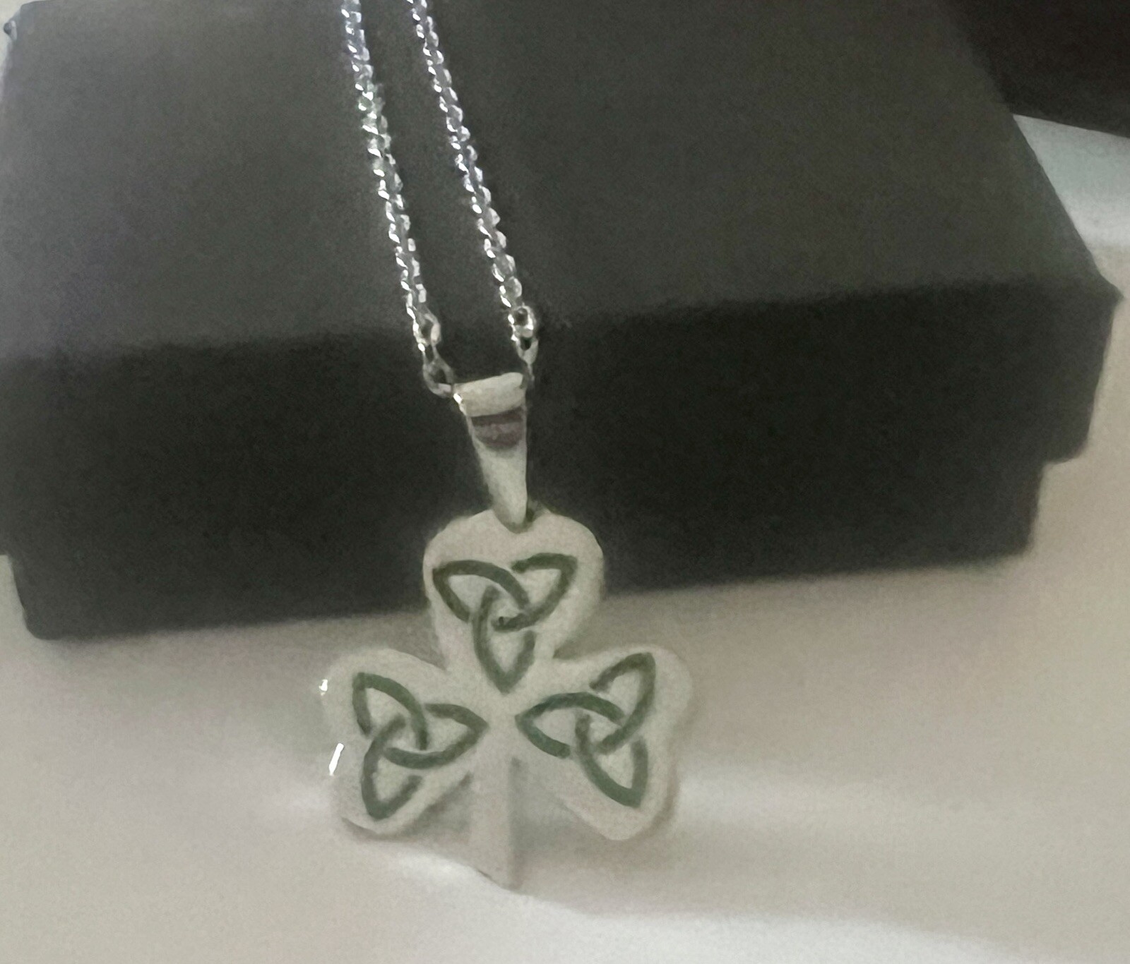 Celtic Shamrock Necklace Trinity Knot Irish Eternal Love Stainless Steel Silver