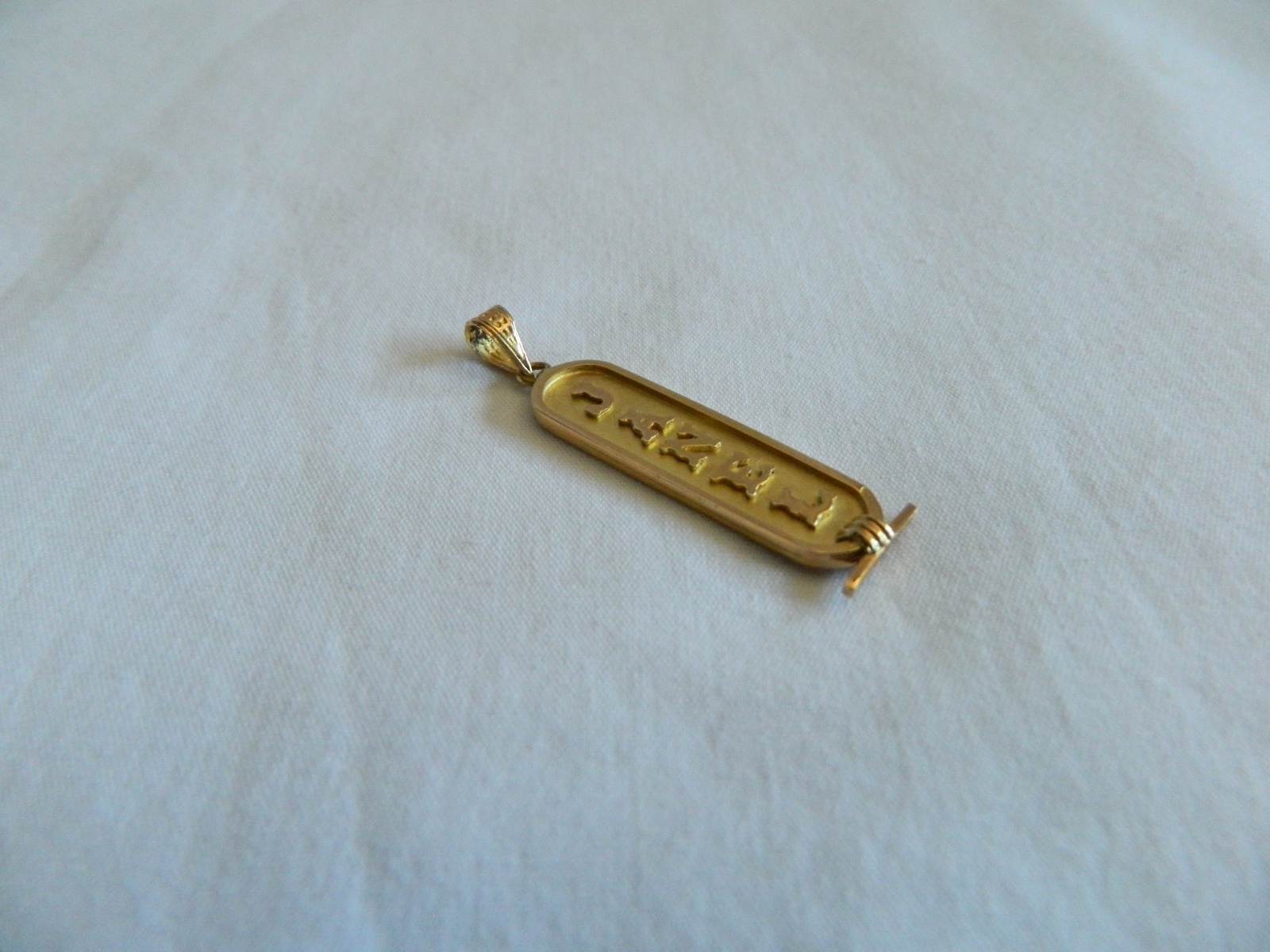 Egyptian Personalized 18K Gold Cartouche Hieroglyphic Made to Order 5-6 Letters