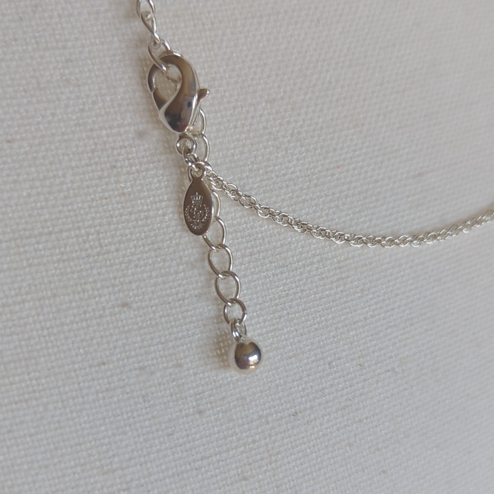 Signed Premier Design Silver Tone Necklace Black Beads Y-Drop Teardrop Pendant