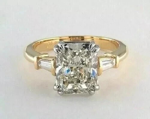 1.75Ct Radiant Cut Simulated Diamond Engagement Women’s Ring 14K Gold Plated