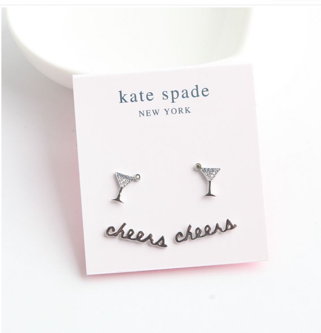 🆕 KATE SPADE ‘SAY YES’ MARTINI PENDANT NECKLACE -NEW W/CARD