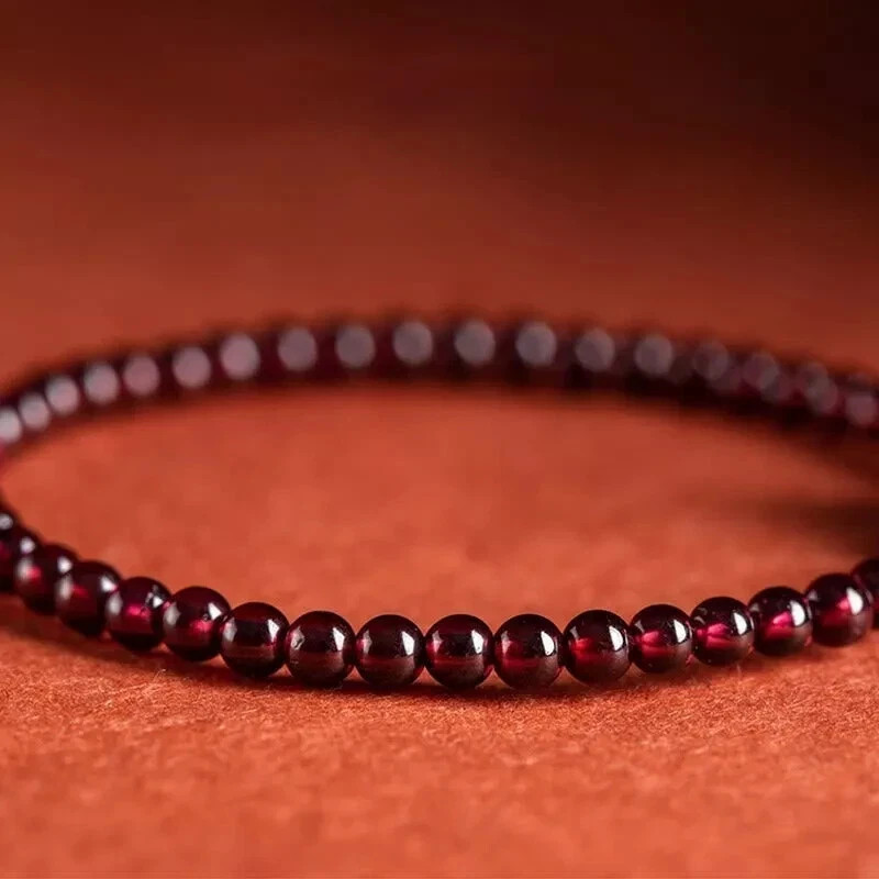 Natural Garnet Beads Pixiu Charm Healing Wealth Luck Attract Women Bracelet Gift