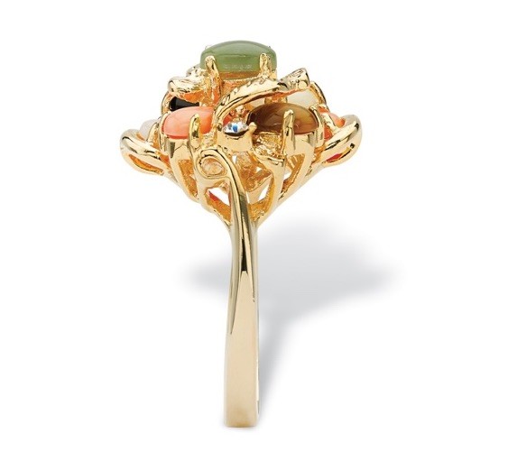 PalmBeach Jewelry by SETA Ring Genuine Gemstone Cluster
