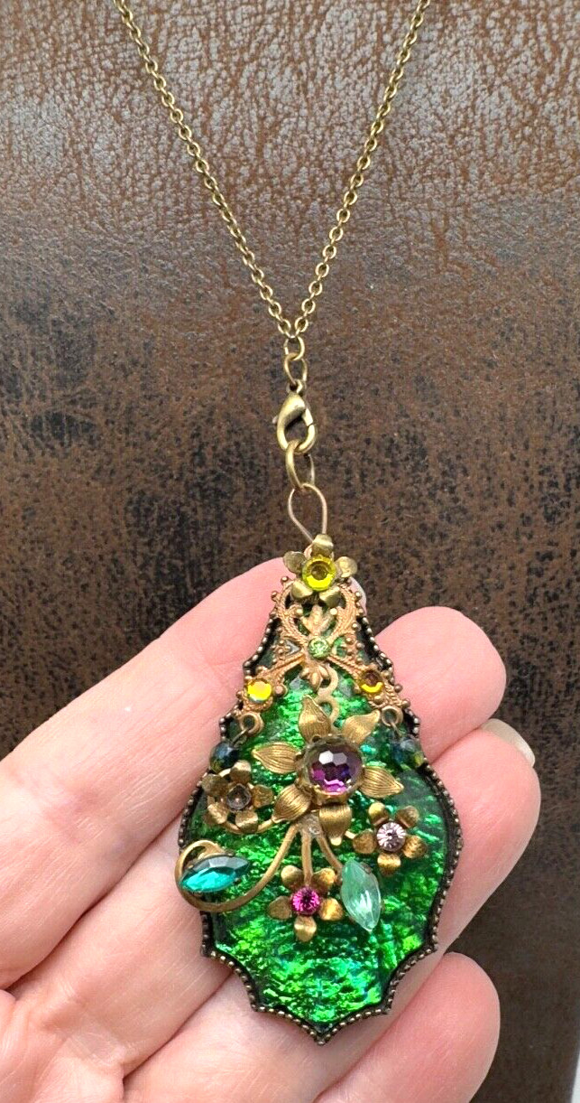 Lovely Michal Negrin Necklace With Colorful Crystals #117#