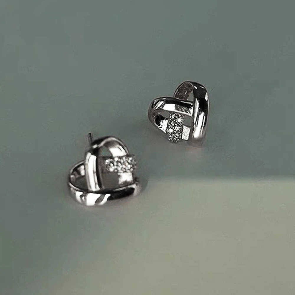 Huitan Eternity Love Earrings Ear Stud Piercing Silver Color/Gold Color Fashion