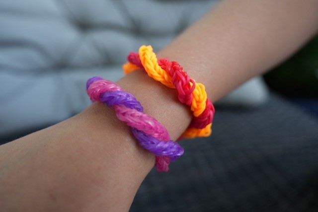 Handmade Rainbow Loom Bracelet Bundle Twisted Rubber Band Bracelet Set Lot of 2