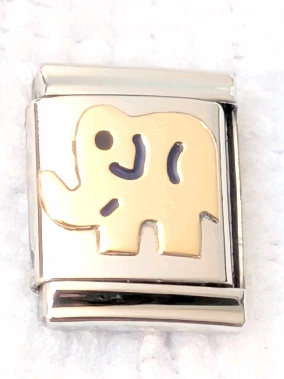 Authentic UD Unodomani BIG 13mm Gold Elephant Italian Charm P151