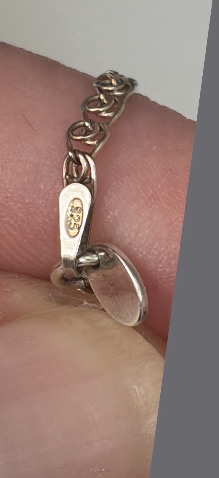 925 Sterling Silver Cable Chain Necklace w/ Spring Ring Clasp Signed No Stone